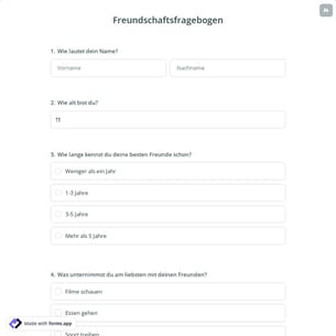 Freundschaftsfragebogen