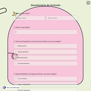 Questionário de Amizade