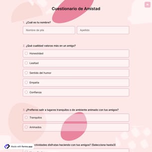 Cuestionario de Amistad