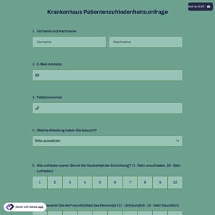 Krankenhaus Patientenzufriedenheitsumfrage