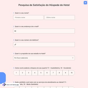 Pesquisa de Satisfação do Hóspede do Hotel