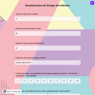 Questionnaire de Design de Intérieur
