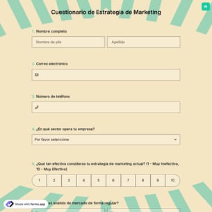 Cuestionario de Estrategia de Marketing