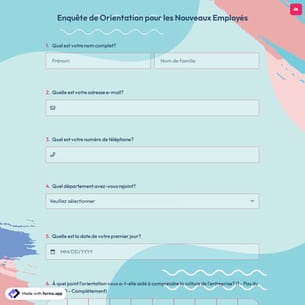 Enquête de Orientation pour les Nouveaux Employés