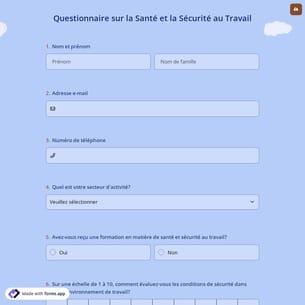 Questionnaire sur la Santé et la Sécurité au Travail
