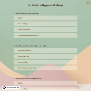 Persönliche Hygiene-Umfrage