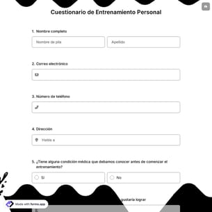 Cuestionario de Entrenamiento Personal