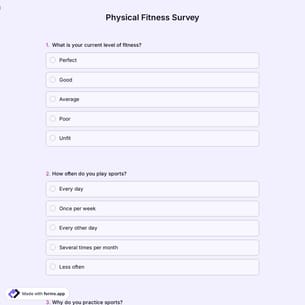 Physical Fitness Survey
