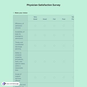 Physician Satisfaction Survey