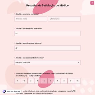 Pesquisa de Satisfação do Médico