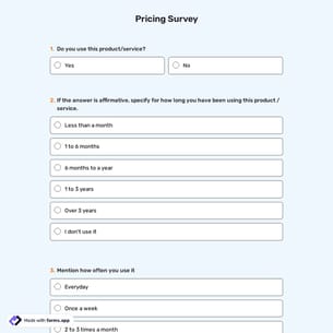 Pricing Survey