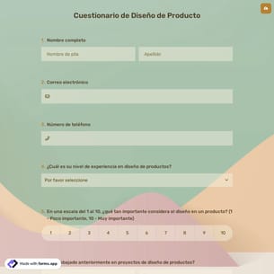 Cuestionario de Diseño de Producto