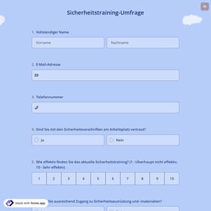 Sicherheitstraining-Umfrage