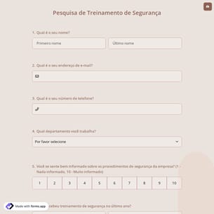 Pesquisa de Treinamento de Segurança
