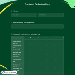 Online Employee Evaluation Form