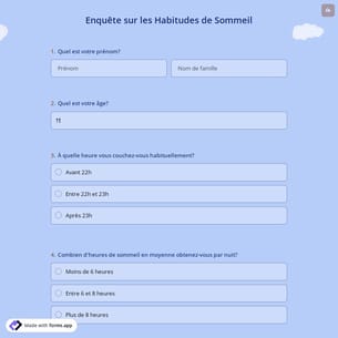Enquête sur les Habitudes de Sommeil