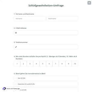 Schlafgewohnheiten-Umfrage