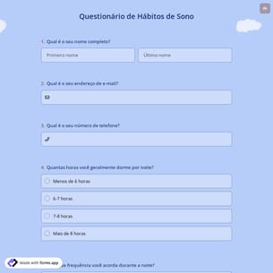 Questionário de Hábitos de Sono
