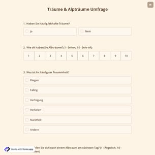 Träume & Alpträume Umfrage