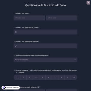 Questionário de Distúrbios do Sono
