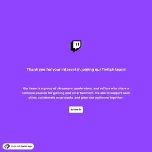 Twitch Team Application Form