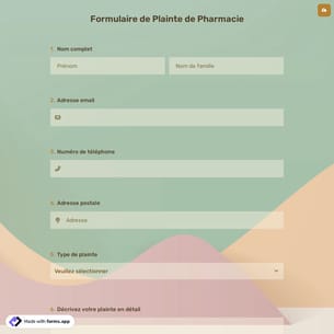 Formulaire de Plainte de Pharmacie