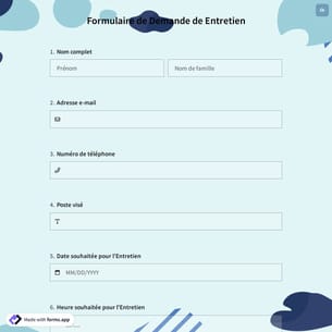 Formulaire de Demande de Entretien