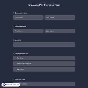 Employee Pay Increase Form