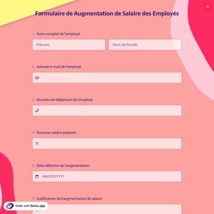 Formulaire de Augmentation de Salaire des Employés