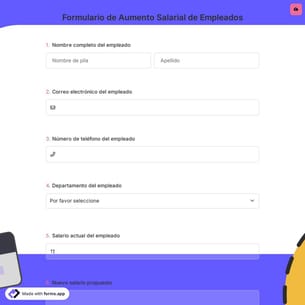 Formulario de Aumento Salarial de Empleados