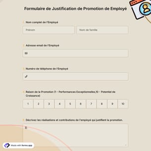Formulaire de Justification de Promotion de Employé