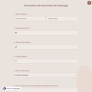 Formulário de Entrevista de Emprego
