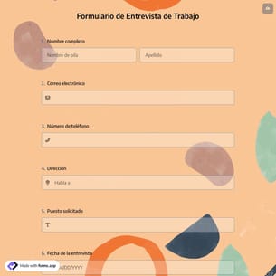 Formulario de Entrevista de Trabajo