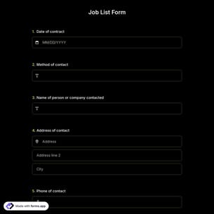 Job List Form