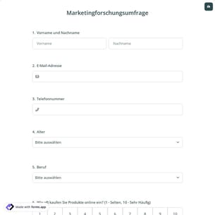 Marketingforschungsumfrage