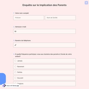 Enquête sur le Implication des Parents