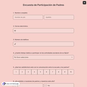 Encuesta de Participación de Padres