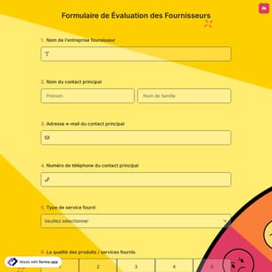 Formulaire de Évaluation des Fournisseurs
