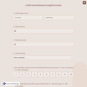 Lieferantenbewertungsformular