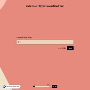 Volleyball Player Evaluation Form