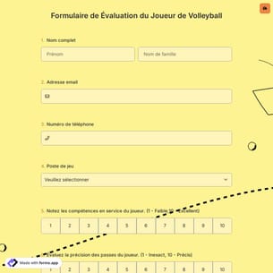 Formulaire de Évaluation du Joueur de Volleyball