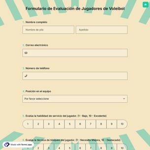 Formulario de Evaluación de Jugadores de Voleibol