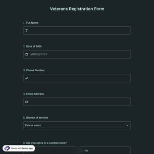 Veterans Registration Form