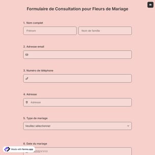 Formulaire de Consultation pour Fleurs de Mariage