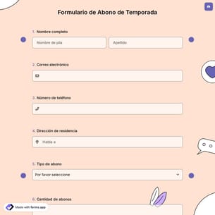 Formulario de Abono de Temporada
