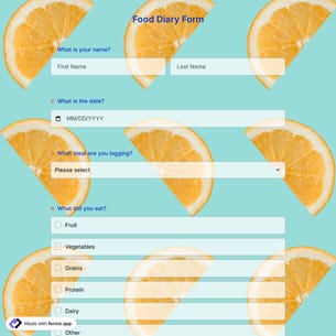 Food Diary Form