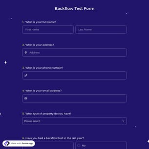 Backflow Test Form