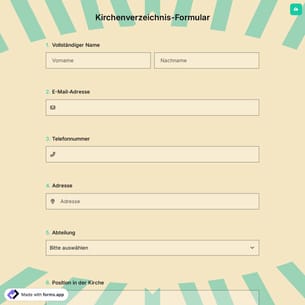 Kirchenverzeichnis-Formular