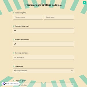 Formulário de Diretório da Igreja