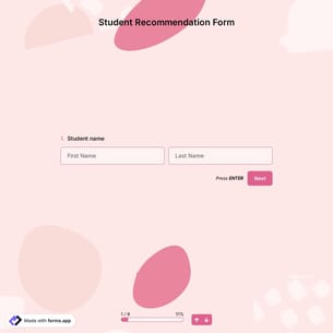 Student Recommendation Form